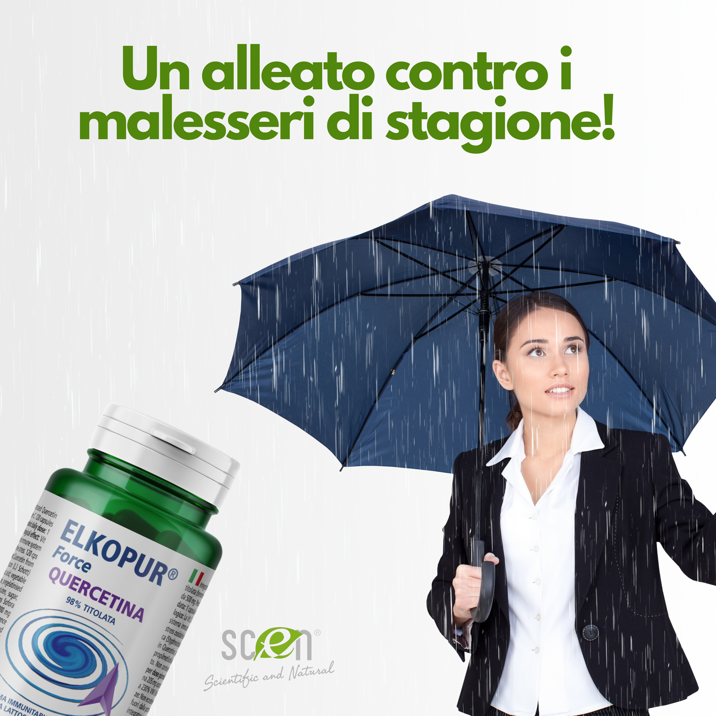 Elkopur® Force Quercetina pura, 120 capsule da 500 mg. con 200 mg. di Quercetina titolata 98% in Quercetina, Vegetarian e Vegan ok, Rinforza il sistema immunitario, Antiossidante, prodotto in Italia