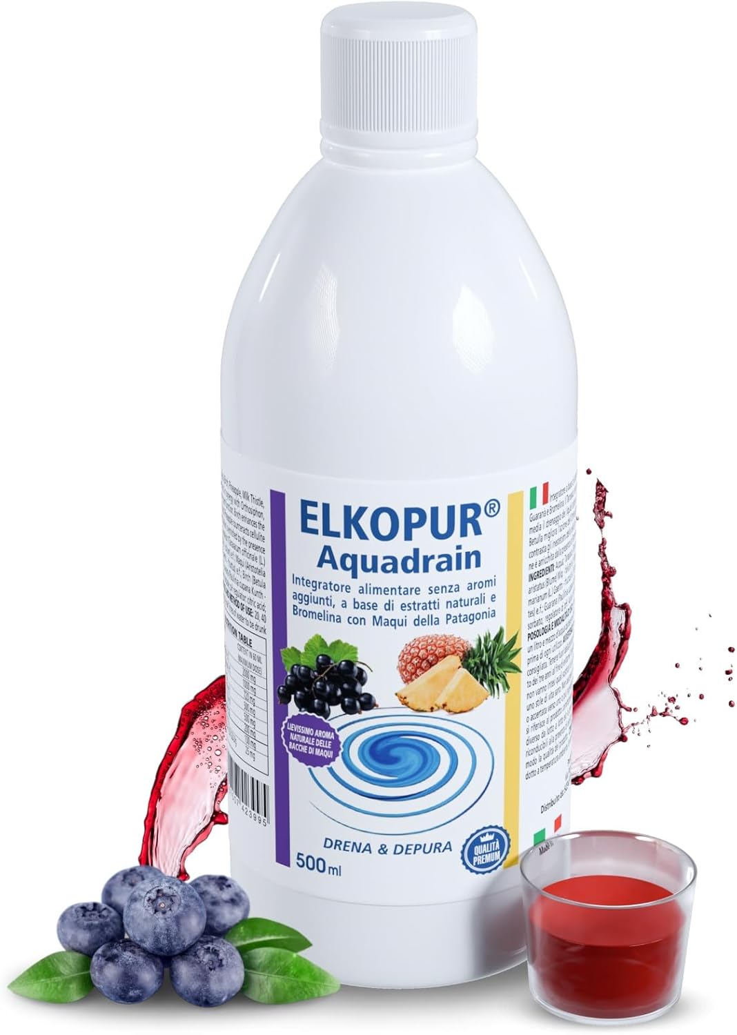 Elkopur® Aquadrain, è un prodotto depurativo, ad azione drenante che aiuta ad eliminare i liquidi in eccesso, migliorare il microcircolo venoso, ridurre gonfiore e senso di pesantezza