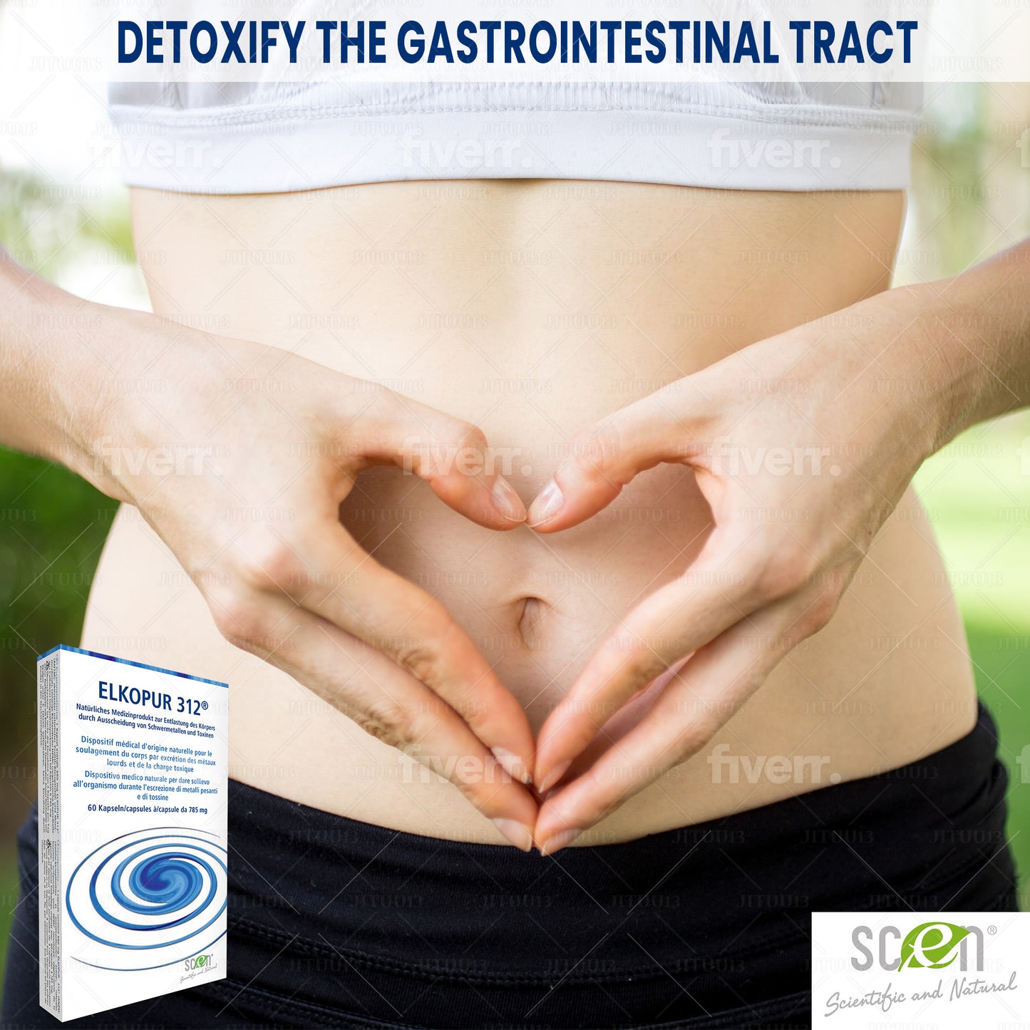 Elkopur 312 - Pure activated zeolite - 60 capsules - 30 days of detox treatment, Class 2a medical device, Tax deductible