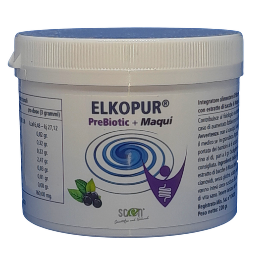Elkopur PreBiotic + Maqui - food supplement of Inulin powder from chicory with Maqui extract, 220 grams